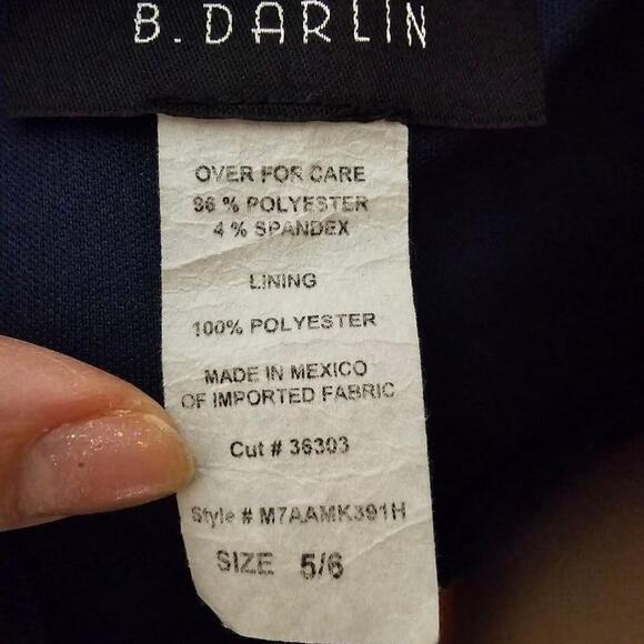 Juniors B. Darlin Navy Blue, Pink and White Dress Size 5/6 - Picture 7 of 8